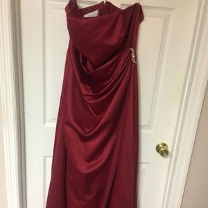 Red David bridal prom dress